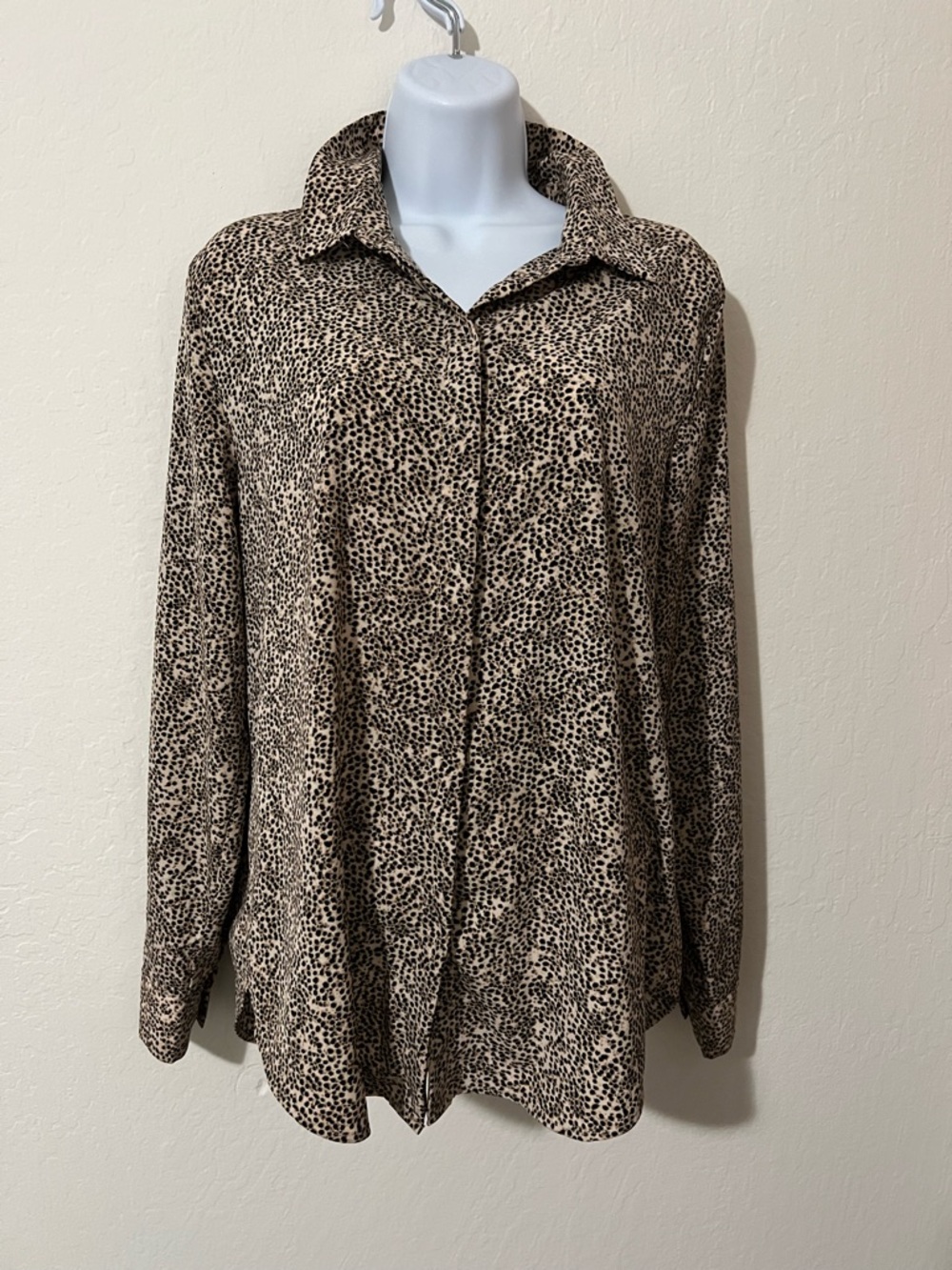H&M Leopard-Print like Shirt - Light Tan, brown & Black. NWOT